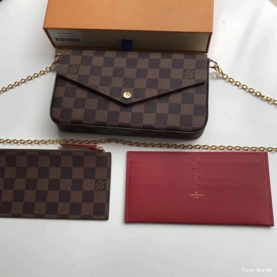 First bags ru Damier Louis N63032 Vuitton Felicie Bag Pochette 0823